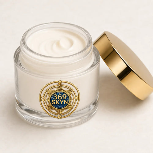 369 SKYN Age Renewal Cream open-jar and texture concept for the 6-dab ritual